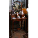 An Edwardian ladies dressing table with shield sha