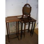 A dressing table mirror, together with occasional