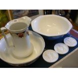 Three Royal Copenhagen plaques together with wash