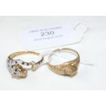 Two 9ct gold dress rings