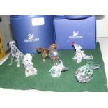 Six boxed Swarovski crystal ornaments - including