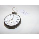 A gent's silver cased pocket watch with separate s