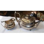 A two piece silver teaset - London 1815