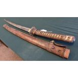 A WWII Japanese Officers Samurai sword and leather