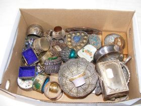 A box of collectable trinket boxes, etc.