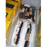 Two trays of 00 gauge rolling stock