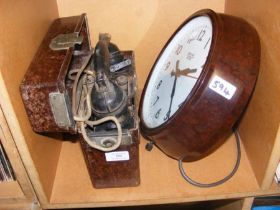 A Bakelite Smiths wall clock, together with a fiel