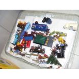 A selection of model railway accessories including