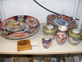 Assorted oriental ceramics and a Shanklin Chine Ma