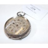 A lady's silver cased pocket watch