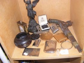 A sundry lot of collectables, including fire light