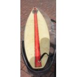 A Gull 6ft 8 short surfboard with case and leash