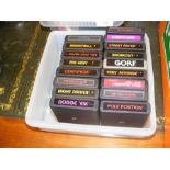 Seventeen Atari 2600 games cartridges, including P