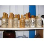 A selection of stoneware beer bottles