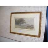 H SYKES - a small watercolour of sheep in rural se