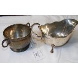 A silver sauce boat - Sheffield 1958, together wit