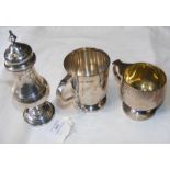 A silver sugar castor - London 1904, together with