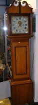 An antique oak cased 30 hour Grandfather clock wit
