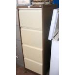 A four drawer metal filing cabinet - width 47cms