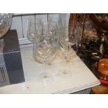 A suite of six Villeroy & Boch La Divina Burgundy wine crystal glass goblets, approx. volume 680ml