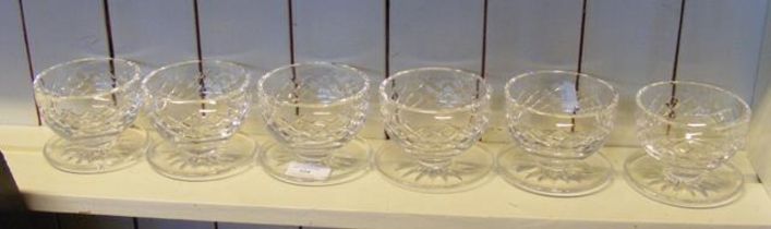 A set of six Waterford dessert glasses