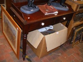 A Victorian mahogany hall table on turned supports