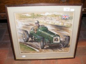 NIGEL MOULD - a painting of Racing Driver Bob Gera