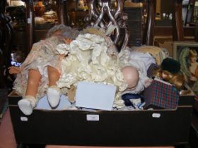 A box of dolls - porcelain and other