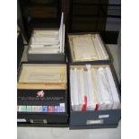 Four boxes containing PHQ cards, First Day Covers
