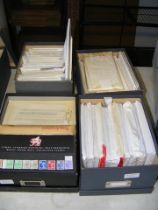 Four boxes containing PHQ cards, First Day Covers