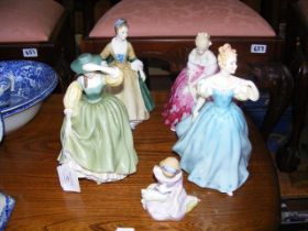 A quantity of Royal Doulton female figurines, incl