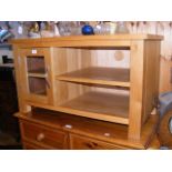 An oak TV cabinet - width 89cm