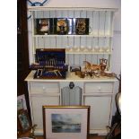 A painted kitchen dresser - width 122cm