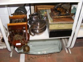 A sundry lot of collectables, including silver pla