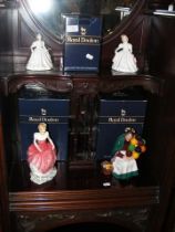 Four Royal Doulton figurines (three boxed)