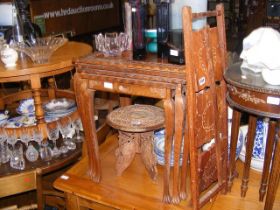 Hardwood pie crust occasional tables, together wit
