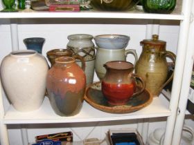A quantity of studio pottery