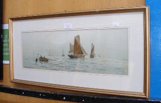 G. WATERS - print of fishing boats in calm s