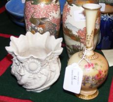 A 16cm high Royal Worcester vase, together with a