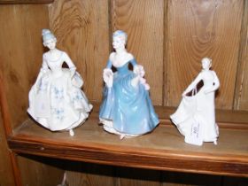 Royal Doulton and Coalport female figurines