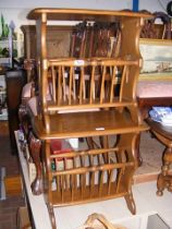 Two Ercol magazine rack occasional tables