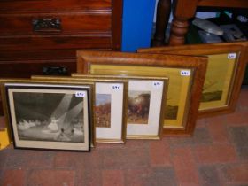 A set of three HEYWOOD HARDY fox hunting pictures,