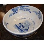 A 20th century Delft pottery commemorative bowl 'Success to the British Fleet'