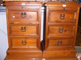 A pair of hardwood bedside cabinets - width 50cm