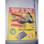 A vintage 1950's Macdonalds advertising board