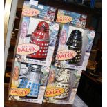 Four boxed Doctor Who and the Talking Dalek toys