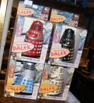 Four boxed Doctor Who and the Talking Dalek toys