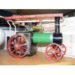 A Mamod TE1A Traction Engine with roof and box
