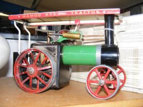 A Mamod TE1A Traction Engine with roof and box