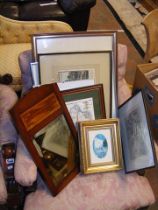 Assorted pictures and antique engravings